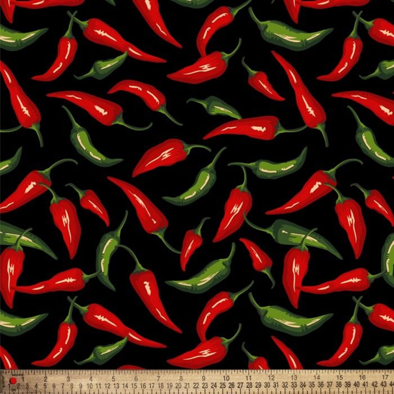 Spicy Cooking Chili Peppers Anti-Pill Premium Fleece Fabric | By The Yard